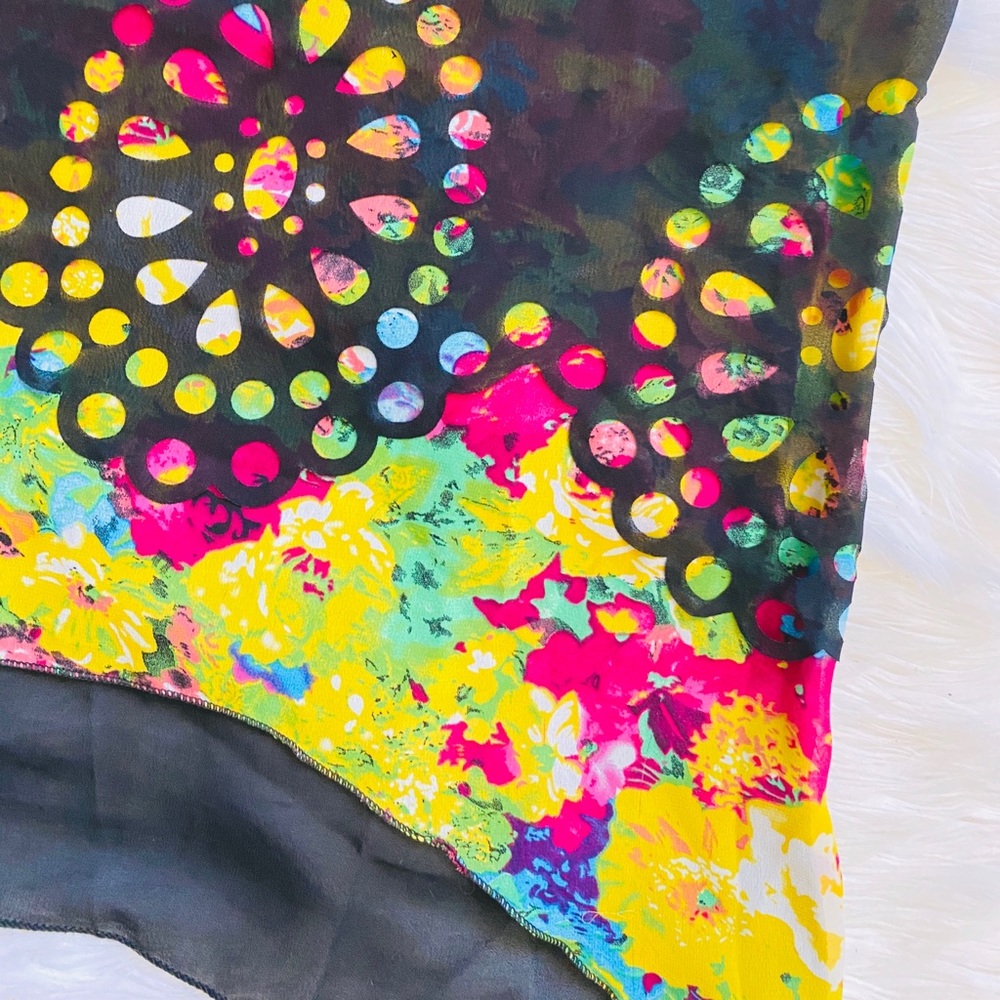 Colorful Printing Chiffon Short Sleeve Blouses